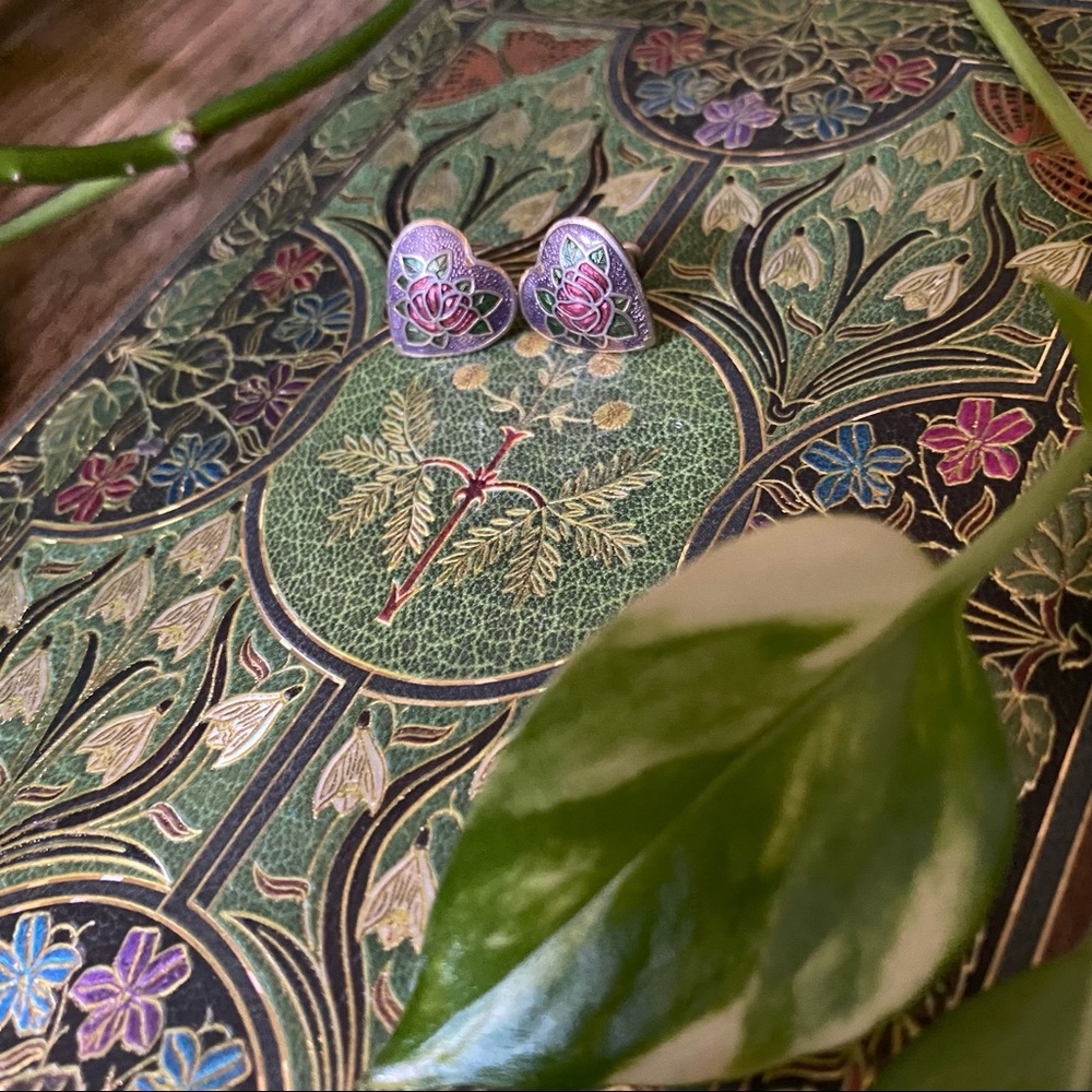 Stained glass style metal earrings